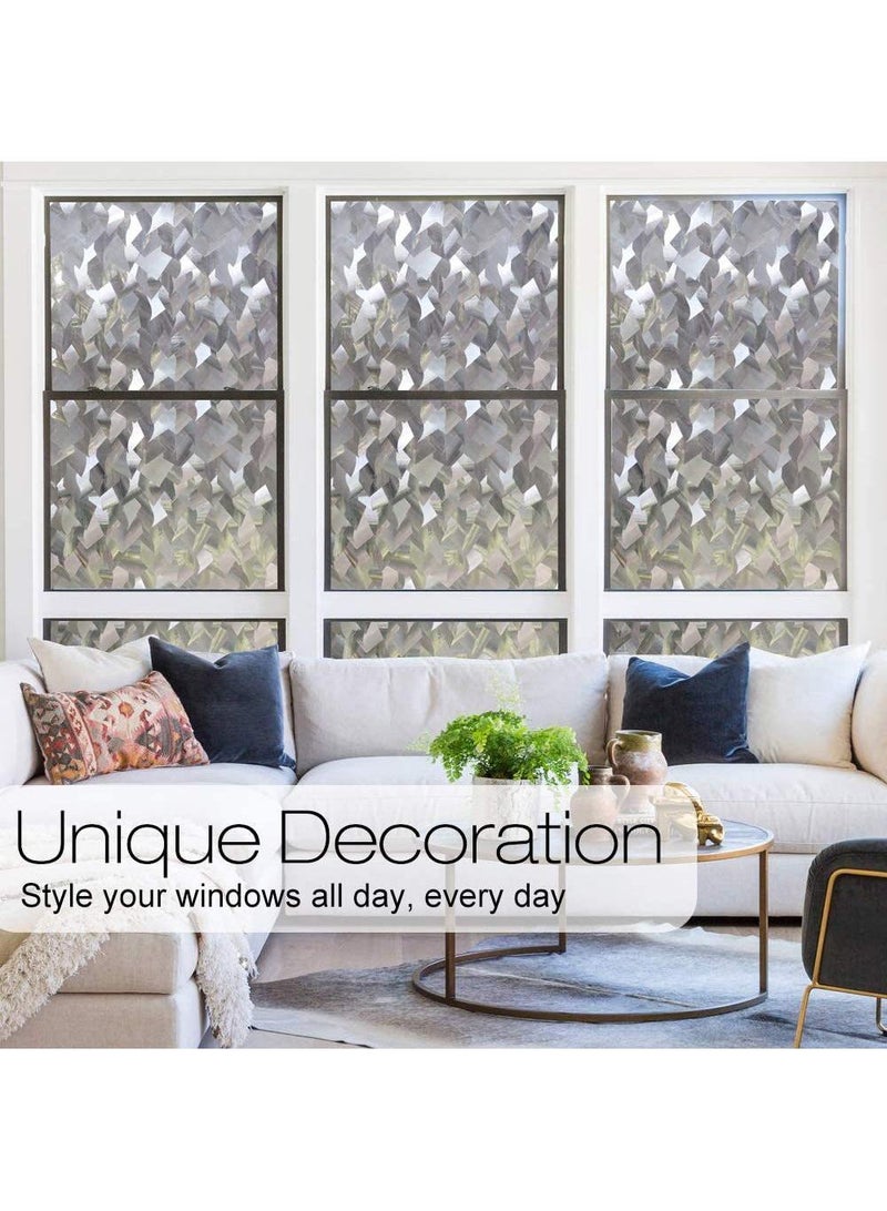 Y&D Window Film Decorative Privacy No Glue Geometric Pattern Glass Sticker For Door Home House Ofiice Heat Control Anti UV 60 x 200 cm  - Image 3