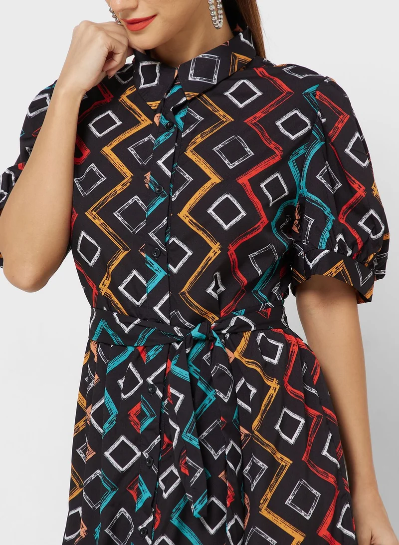 Ginger Urban Minx Belted Shirt Dress