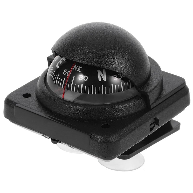 Car Dashboard Compass Ball with Adjustable Magnetic Declination for Vehicles Marine Use Black - Image 2