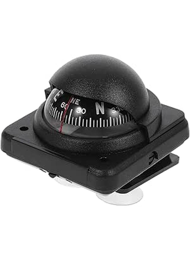 Car Dashboard Compass Ball with Adjustable Magnetic Declination for Vehicles Marine Use Black - Image 1