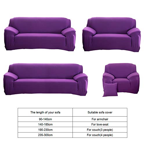 Namzi Couch Cover for Living Room, 2 Seater Stretch Furniture Protector Dust-Proof Loveseat Cover All-Inclusive Cover Furniture Protector Chair Covers for Living Room （Purple） - Image 5