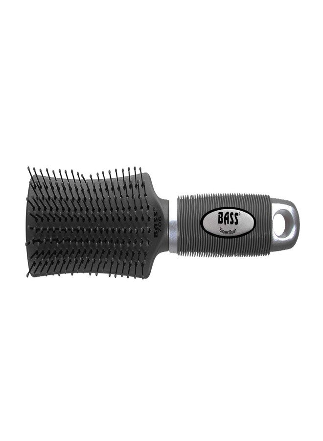 Bass Brushes | The Shower Brush | Wet Brushing | Optimized for Use in Water | Professional Grade Nylon Pin | Rubber Grip Handle | Smoke Finish | Model 706-SMK, Purple - Image 1