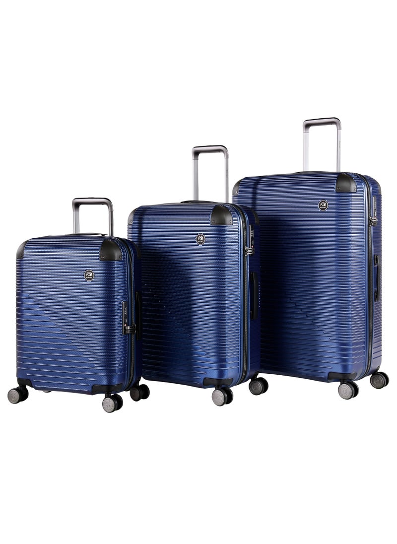 eminent - Wheeled Luggage Trolley Set For Unisex TPO Compound 4 Double Inline Skate wheels with TSA lock KJ24N Set of 3 Moon Blue - Image 1