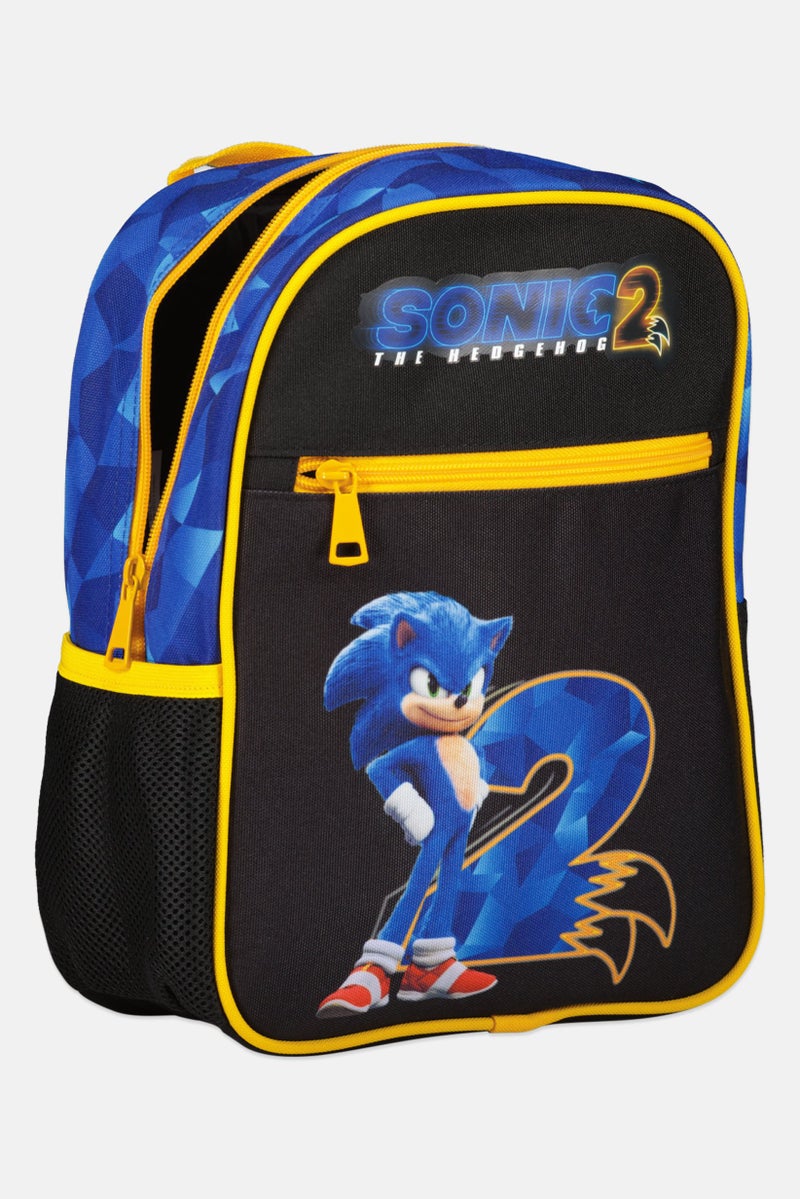 SONIC حقيبة ظهر للأطفال الأولاد شخصيات سونيك القنفذ، سوداء - Image 3