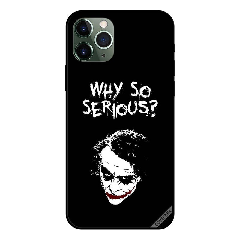 Covernex Apple iPhone 11 Pro Protective Case Cover Printed Featuring Why So Serious BW - Image 1