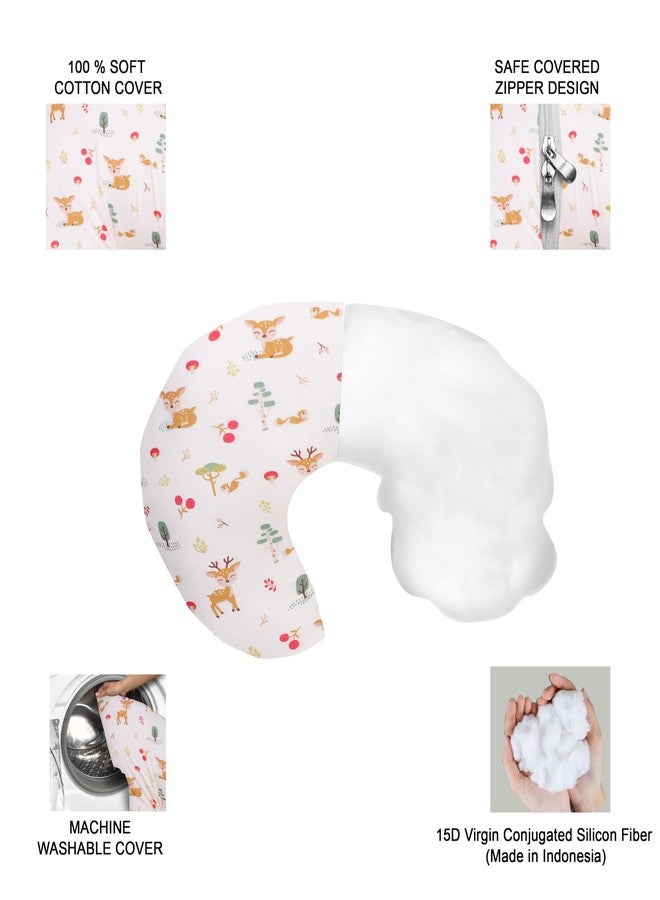 Windson Craft Newborn Nursing Feeding Pillow, Breastfeeding Pillows with Removable Cover, Infant Support for Baby & Mom Cradle 0-24 Months (White - Deer Animal) - Image 5