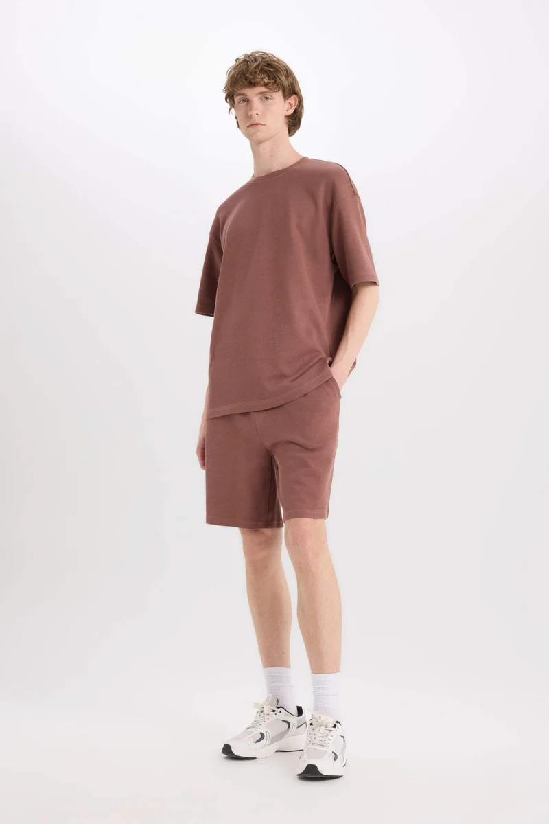 ديفاكتو Cotton Regular Fit Straight Leg Shorts