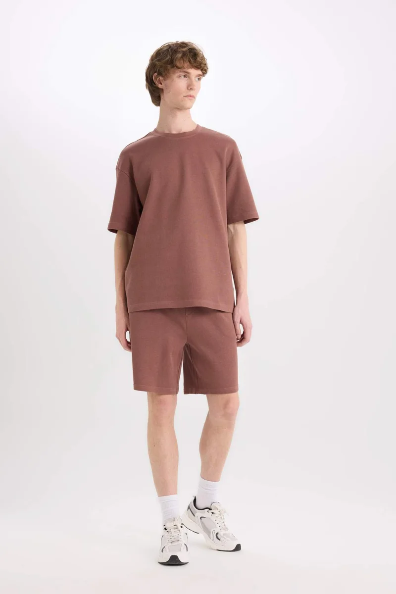 ديفاكتو Cotton Regular Fit Straight Leg Shorts