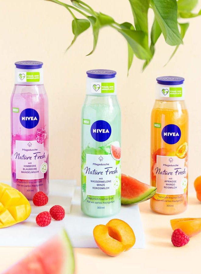 Nivea Fresh Blends Apricot (300 ml), Shower Gel with Refreshing Apricot Scent, Shower Gel for Women, Vegan Shower Gel with Fruit Extracts and Plant Based Milk - Image 3