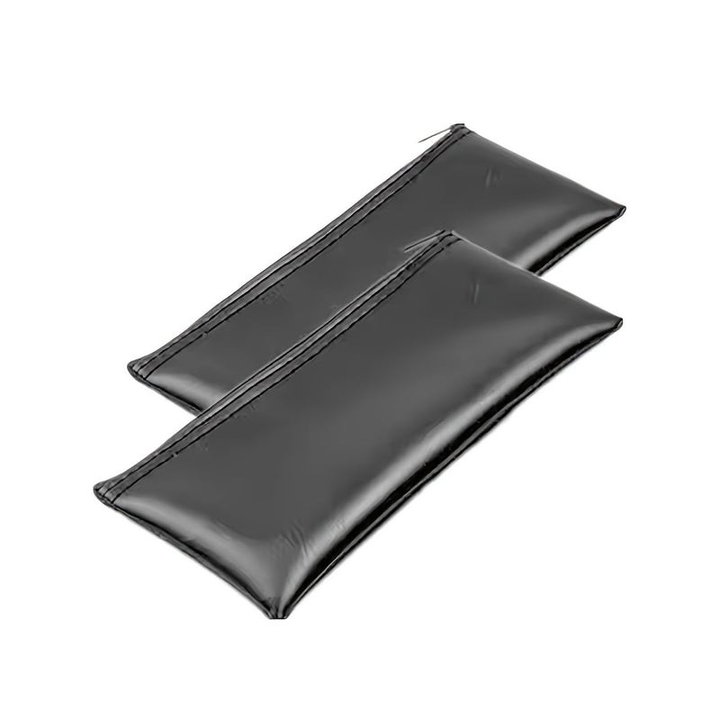 Black Faux Leather Microphone Storage Bag 2pcs for SM58 Shock Protection Zip Closure - Image 1