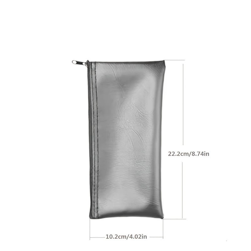 Black Faux Leather Microphone Storage Bag 2pcs for SM58 Shock Protection Zip Closure - Image 4