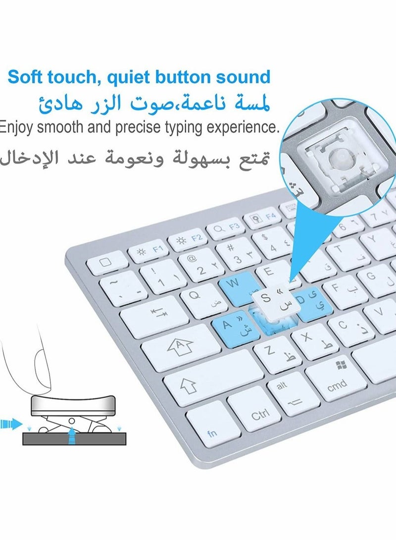 Captaintech ⌨️【Cable-Free】 The bluetooth keyboard can operate up to 32ft. Take you more relaxed typing experience in meeting, working, etc. Don't need to stay with your device. Just simply connect the keyboard to - Image 2