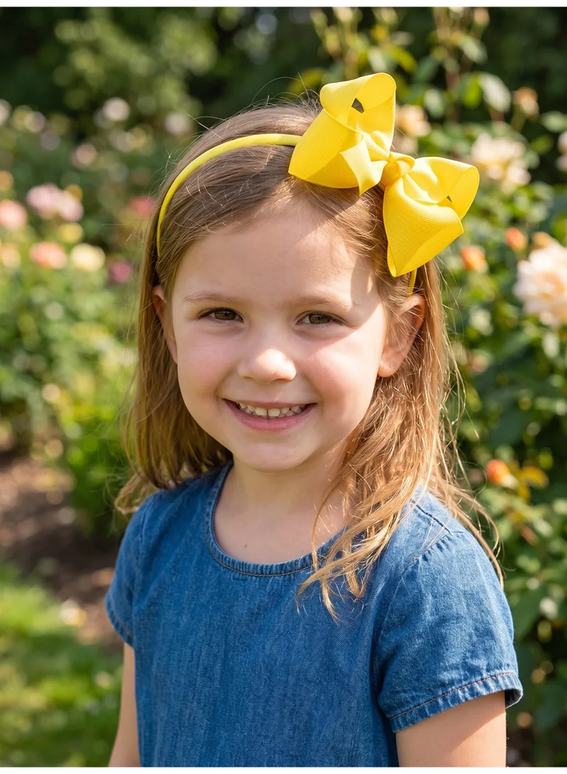 Lion Llama Bold Colours Kids Girls Cute Bowknot Headband, Handmade Cloth Twisted Bow Hairband for Children, Soft Sweet Style Hair Accessory -Bold colors (4 piece set) for Women | Best Price UAE