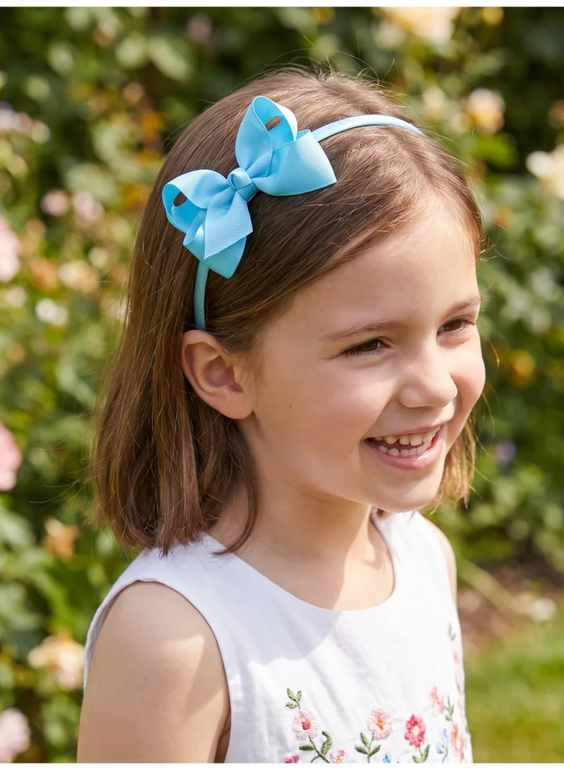 Lion Llama Bold Colours Kids Girls Cute Bowknot Headband, Handmade Cloth Twisted Bow Hairband for Children, Soft Sweet Style Hair Accessory -Bold colors (4 piece set) for Women | Best Price UAE