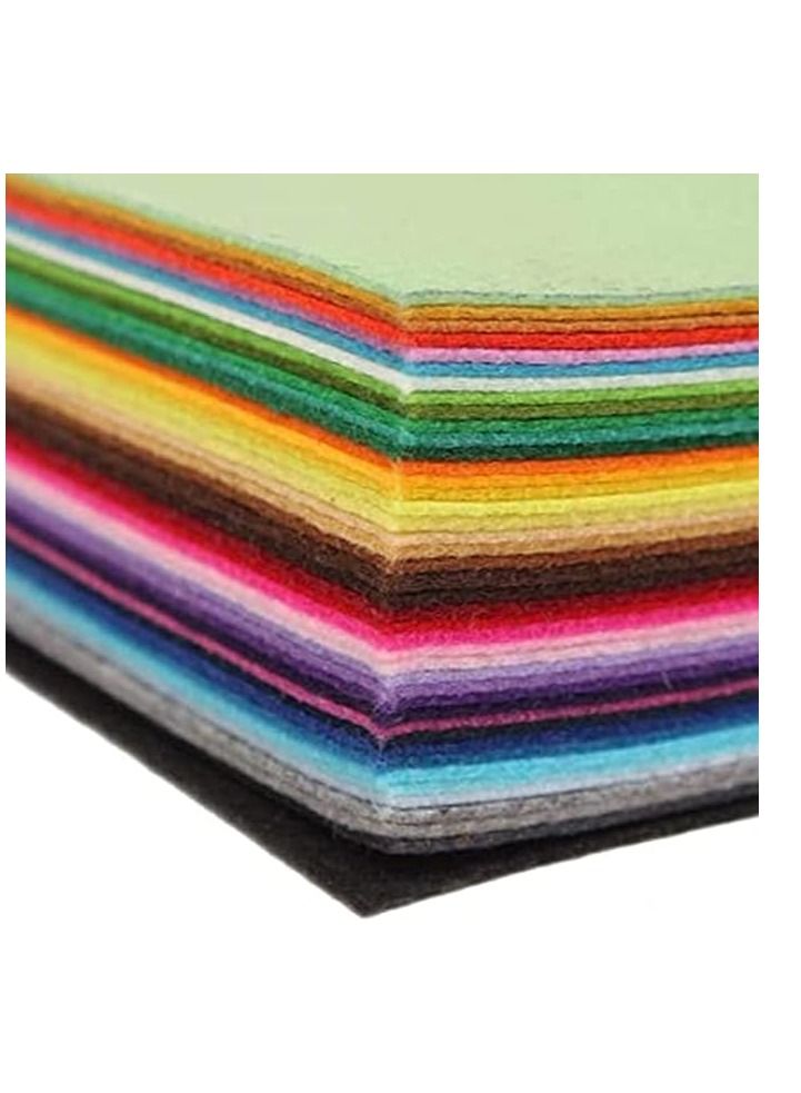 Terabyte Felt Fabric Sheets, Arts Crafts Assorted Colors Squares Textile Fabrics DIY Craftwork for Flowers Coasters Jewelry Stickers 40pcs - Image 2