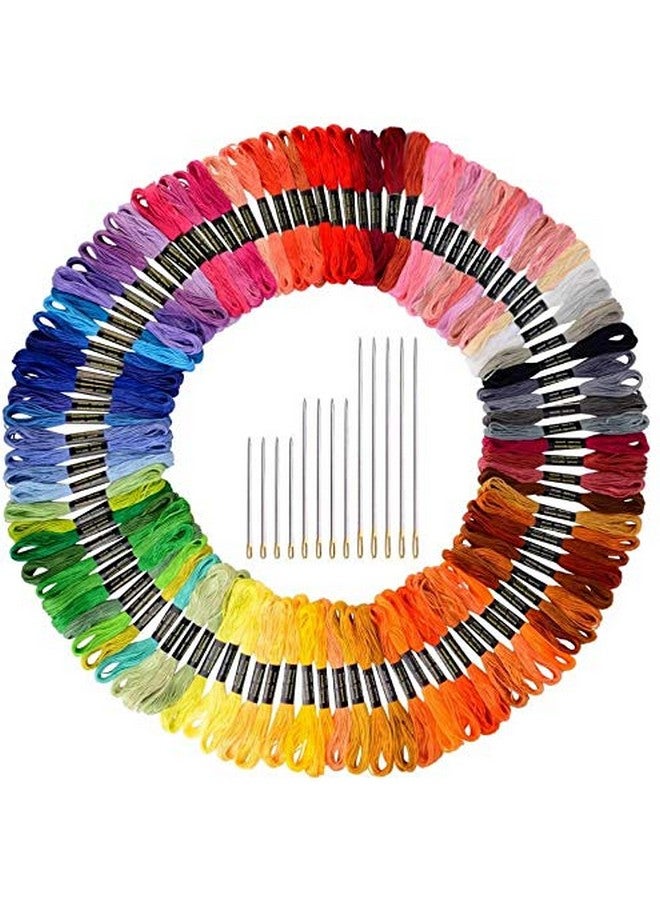 Paxcoo 124 Skeins Embroidery Floss Cross Stitch Thread with Needles - Image 1