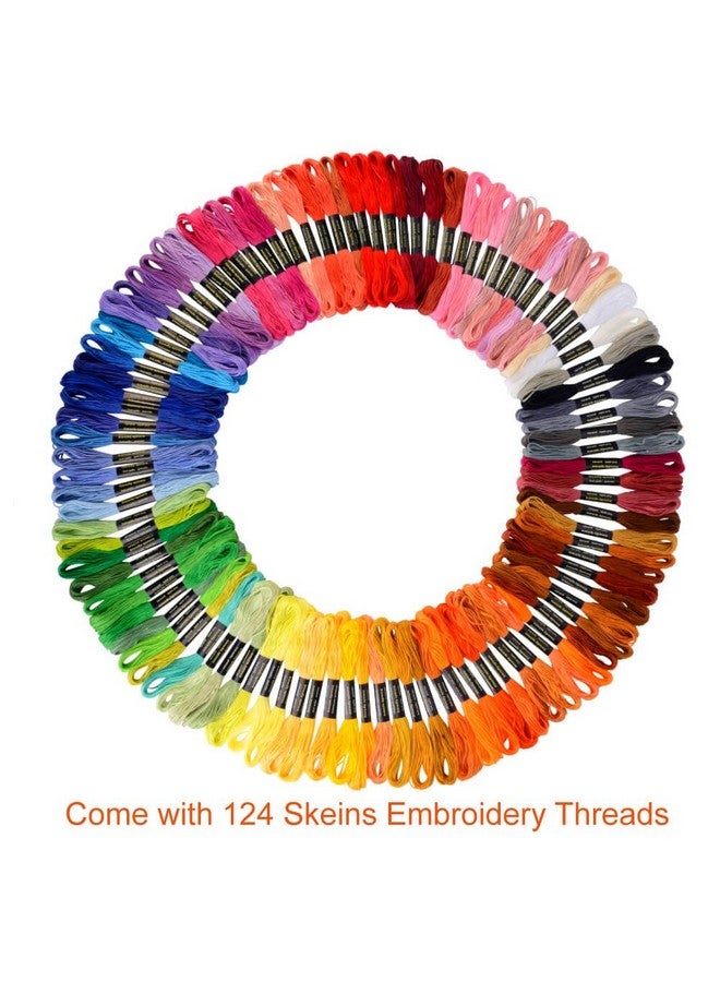 Paxcoo 124 Skeins Embroidery Floss Cross Stitch Thread with Needles - Image 2
