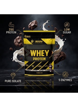100% Whey Protein Cookies & Cream 2 LB | 25g Protein Per Serving | Whey Protein Isolate & Concentrate | 7g BCAAs | 5.3g Glutamine | Digestive Enzymes | Low Sugar | Non GMO | Gluten Free - view 4