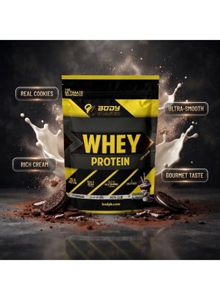 100% Whey Protein Cookies & Cream 2 LB | 25g Protein Per Serving | Whey Protein Isolate & Concentrate | 7g BCAAs | 5.3g Glutamine | Digestive Enzymes | Low Sugar | Non GMO | Gluten Free - view 5