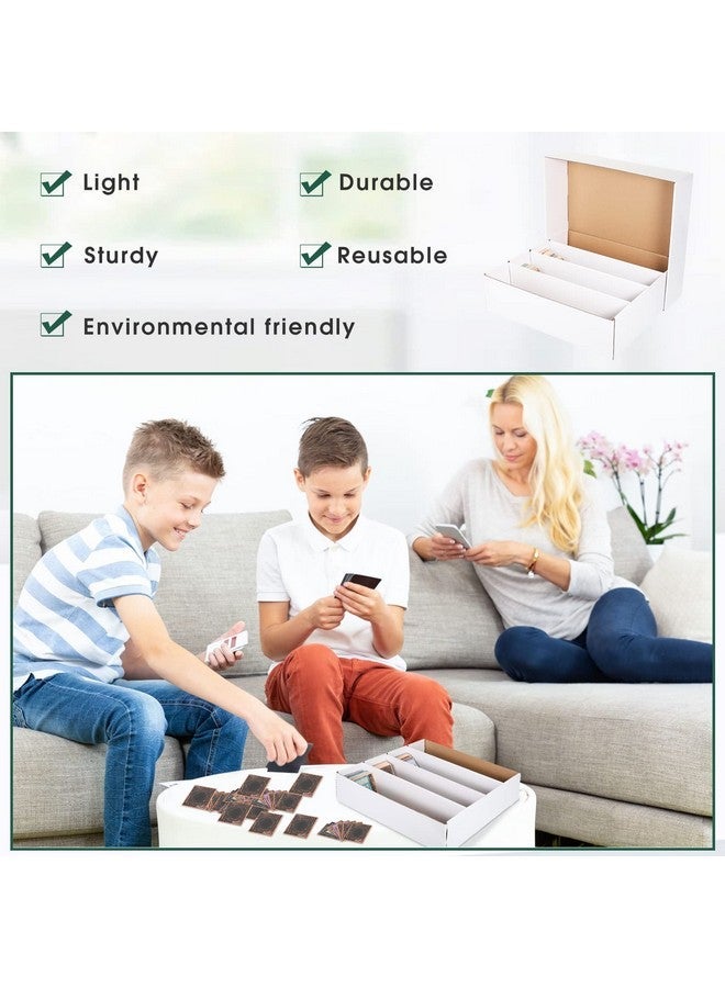 Yexiya 3 Pcs 3200 Count Sports Card Storage Boxes White Trading Card Box Collectible Trading for Soccer Baseball Game - Image 4