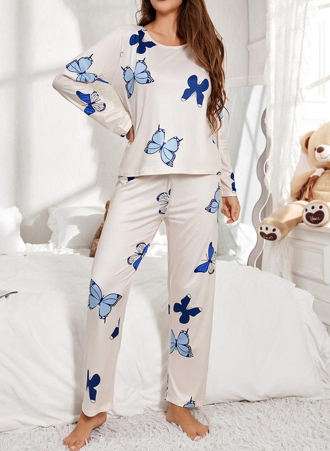Take Two Butterfly Print Long Sleeve T-Shirt and Pyjama Set - Image 5