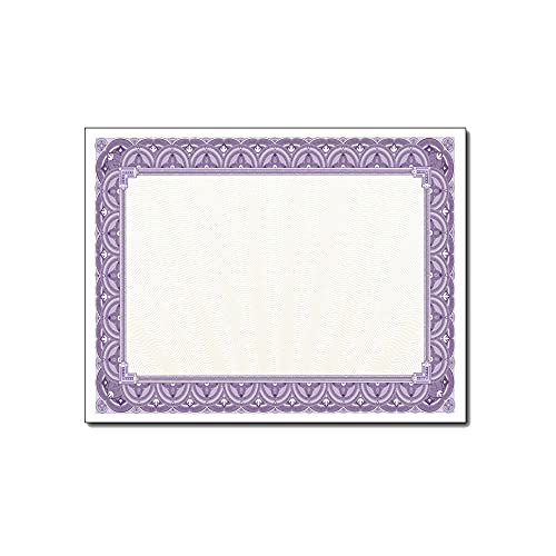 Desktop Publishing Supplies Purple Border Blank Certificate Paper - 100 Pack - 8.5" x 11" Certificates for Printer Awards - Image 1