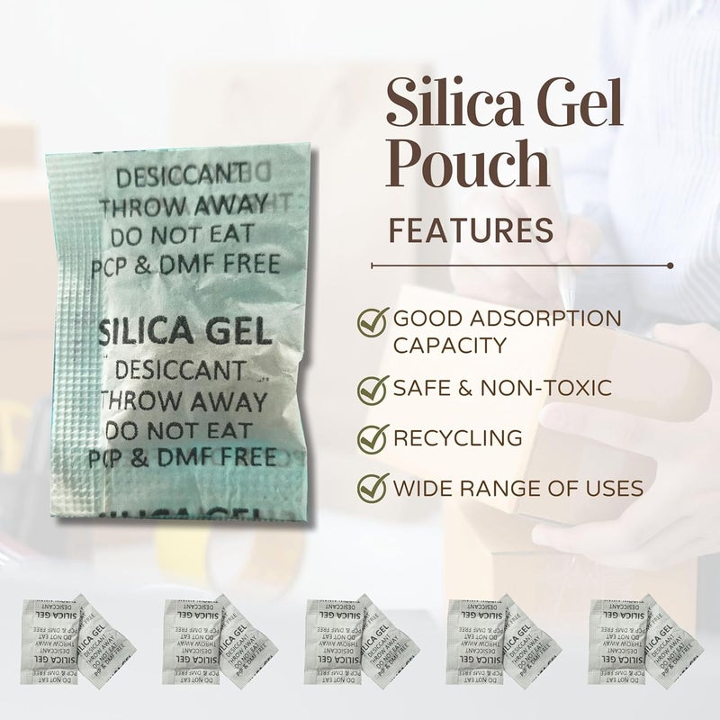 Elysian Silica Gel Pouch 5 gram Pouch WhiteDesiccantMoisture Absorbent 5Gram X 10Pcs aprox 50 Gram Moisture Absorber for Room Wardrobe Camera and Lenses to Avoid Moisture and Fungus - Image 2