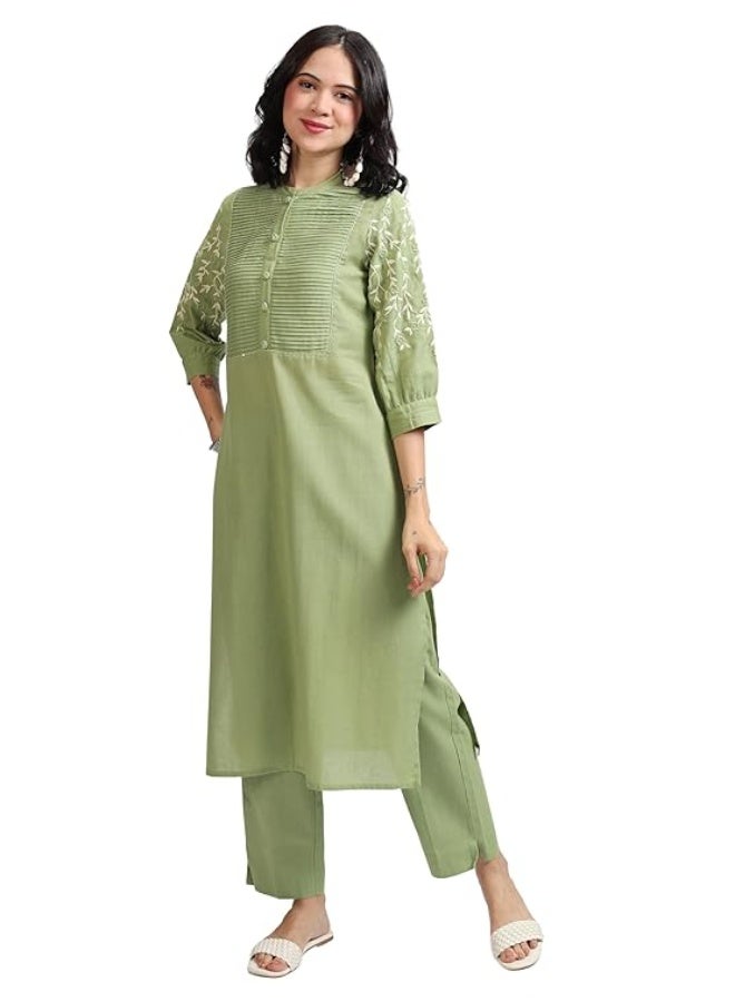 Vishudh Womens Kurta Sets GREEN (M) - Image 1