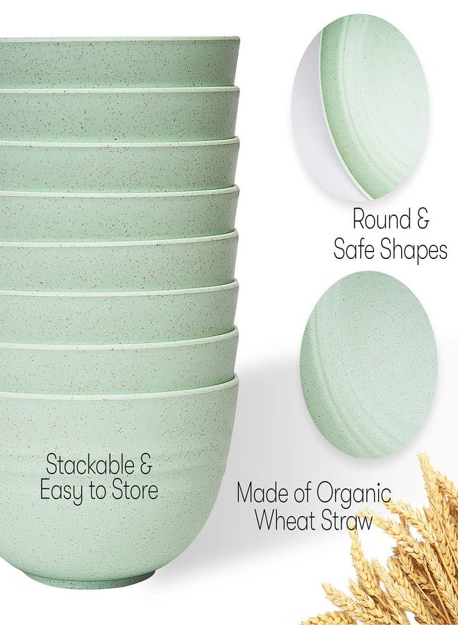 SWEVEN Wheat Straw Dinnerware Sets | Unbreakable Dinnerware Sets | Dishwasher Microwave Safe Dinnerware | Eco Friendly Non Breakable Dinnerware Sets | RV Outdoor Camping (Green, Service for 8 (32 pcs)) - Image 4