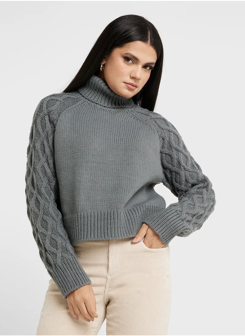 فيرو مودا High Neck Knitted Sweater