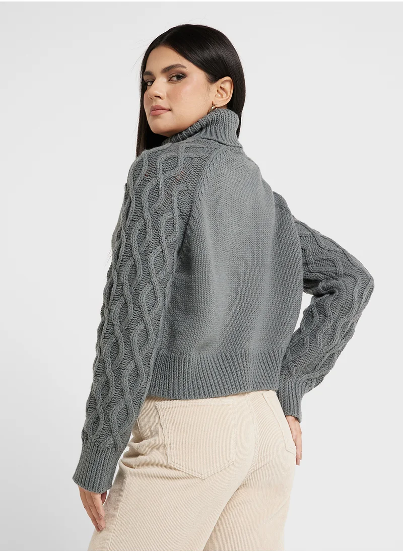 فيرو مودا High Neck Knitted Sweater