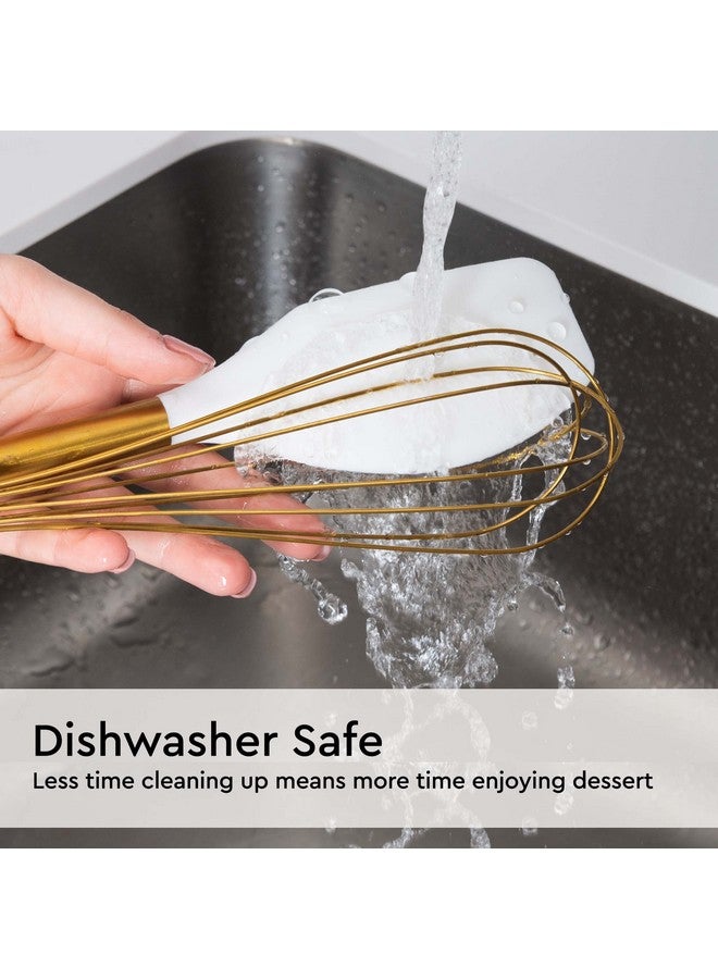 styled settings Gold Kitchen Utensils Set - 7-Piece White Silicone Cooking Tools with Gold Utensil Holder - Luxury Kitchen Accessories for Stylish Cooking and Serving, Ideal for Gifting - Image 5