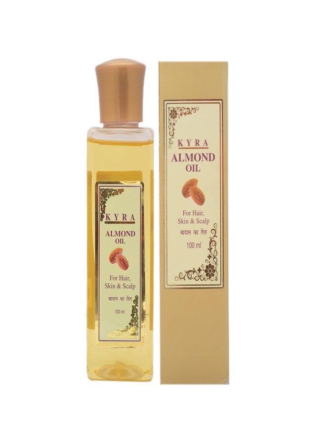 Kyra Almond Oil (100 ml) | Cold Pressed Pure Almond Oil for Hair, Skin & Face | Badam Oil for Hair Growth | Non-Sticky Hair Oil | almond oil benefits for hair - Image 1