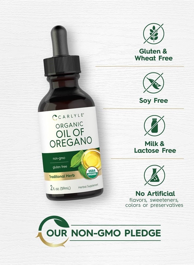Carlyle زيت الأوريجانو العضوي | 2 أونصة سائلة | نباتي، معتمد من وزارة الزراعة الأمريكية | قطرات خالية من الكائنات المعدلة وراثيًا وخالية من الجلوتين - Image 4