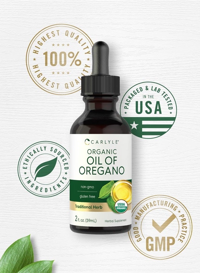 Carlyle زيت الأوريجانو العضوي | 2 أونصة سائلة | نباتي، معتمد من وزارة الزراعة الأمريكية | قطرات خالية من الكائنات المعدلة وراثيًا وخالية من الجلوتين - Image 5
