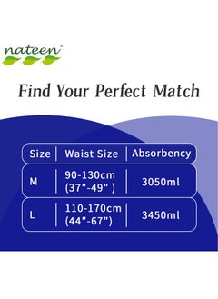 nateen سروال حفاضات الكبار المرن ماكسي، سحب لأعلى أثناء الليل، كبير، مقاس الخصر 110-170 سم، 20 قطعة سحب للكبار، راحة فائقة، مزيج ممتاز من الحماية.  - Image 5