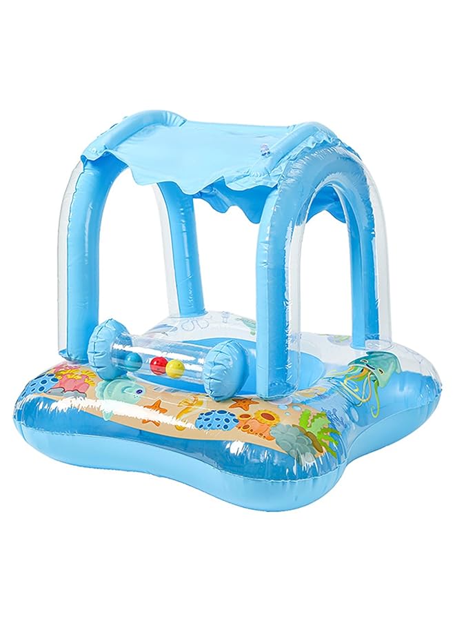 لينجي عوامة سباحة للأطفال مع مظلة وحلقة سباحة ومساعد تدريب على السباحة للأطفال الصغار من عمر 3 إلى 36 شهرًا - Image 1