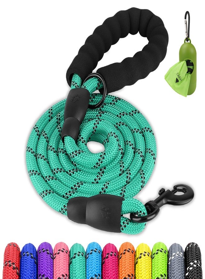Joytale Dog Leash for Small Dogs, Heavy Duty Nylon Leashes with Comfortable Padded Handle and Highly Reflective Threads, Ideal for Walking and Training, Teal, 6'×3/8'' - Image 1