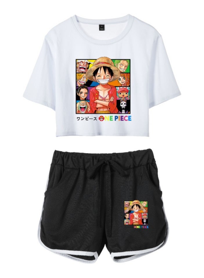 KUYING New One Piece Hip Hop Short Sleeve Five Cent Shorts Set  - Image 1