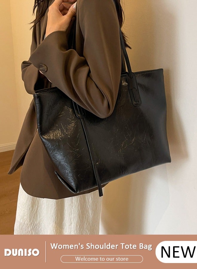 DUNISO Women's Shoulder Tote Bag Faux Leather Handbag for Women Large Capacity Messenger Fashionable Travel Shoulder Bag for Ladies Girls College Students - Image 1