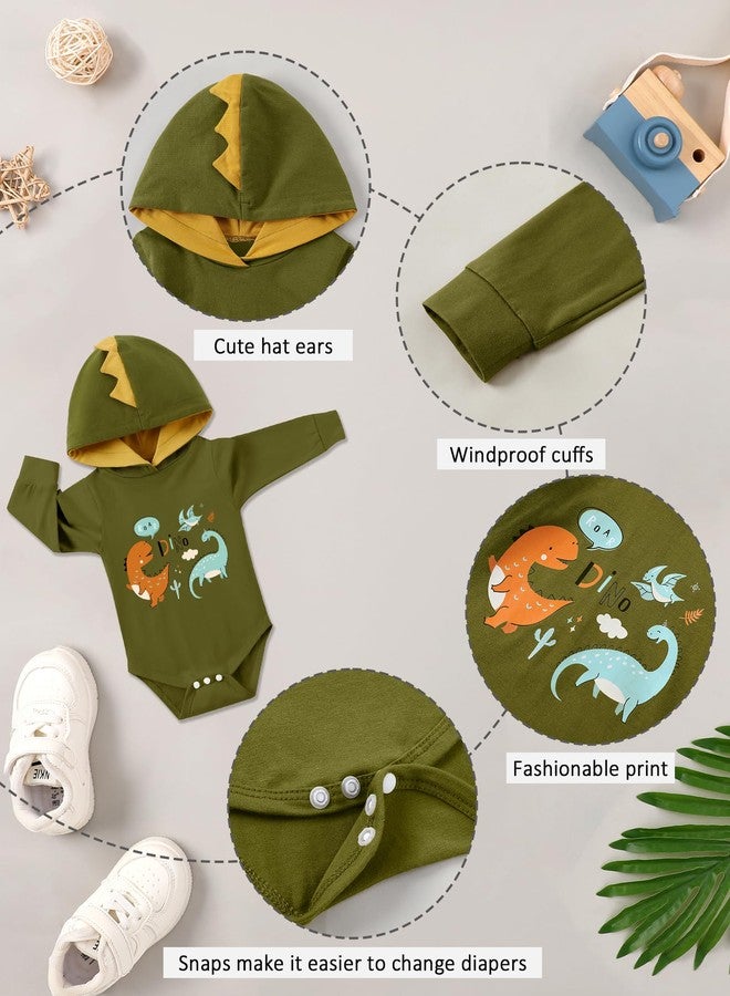 Latnnut Baby Boy Clothes Newborn Infant Boys Outfits Dinosaur Print Long Sleeve Romper Pants 2PC Set 12-18 Month Clothing Gift Green - Image 3