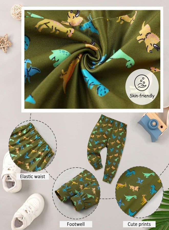 Latnnut Baby Boy Clothes Newborn Infant Boys Outfits Dinosaur Print Long Sleeve Romper Pants 2PC Set 12-18 Month Clothing Gift Green - Image 4