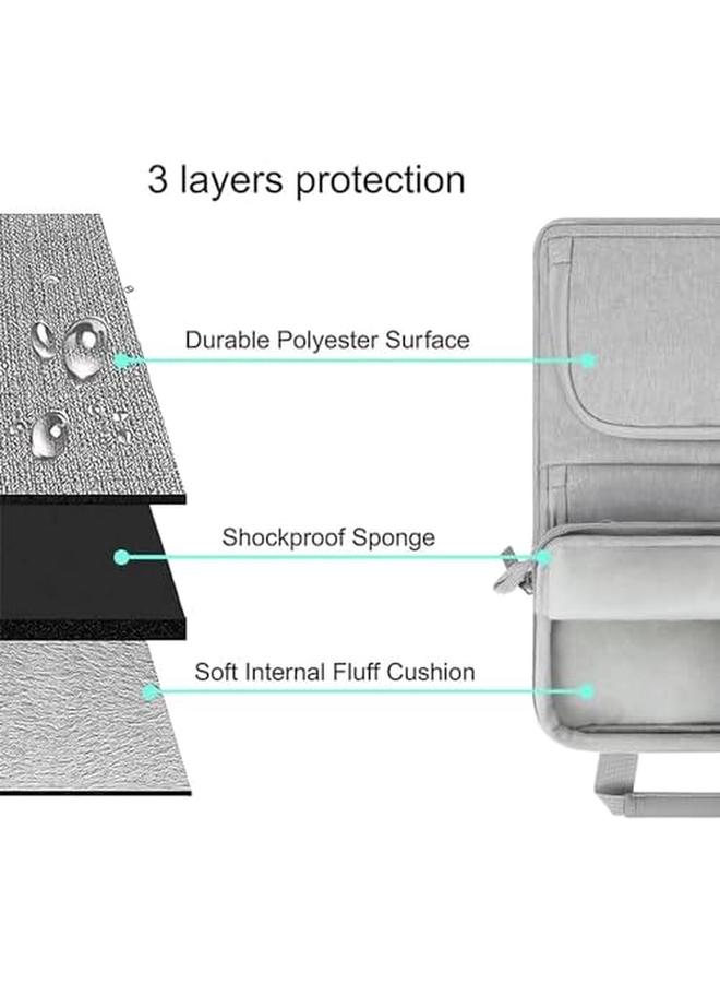 موسيسو حقيبة كتف عمودية واقية 360 درجة متوافقة مع آيباد برو 12.9 بوصة M2 وM1 الجيل السادس والخامس والرابع والثالث 2022 2018 وسيرفس برو 12.3 بوصة × 7 6 5 4 3 2 1 مع جيبين منحنيين باللون الرمادي - Image 2