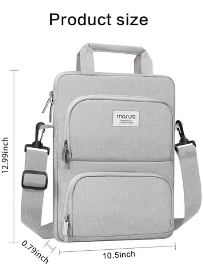 موسيسو حقيبة كتف عمودية واقية 360 درجة متوافقة مع آيباد برو 12.9 بوصة M2 وM1 الجيل السادس والخامس والرابع والثالث 2022 2018 وسيرفس برو 12.3 بوصة × 7 6 5 4 3 2 1 مع جيبين منحنيين باللون الرمادي - Image 3