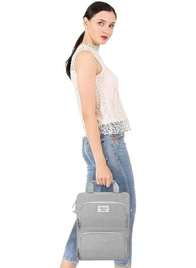 موسيسو حقيبة كتف عمودية واقية 360 درجة متوافقة مع آيباد برو 12.9 بوصة M2 وM1 الجيل السادس والخامس والرابع والثالث 2022 2018 وسيرفس برو 12.3 بوصة × 7 6 5 4 3 2 1 مع جيبين منحنيين باللون الرمادي - Image 5