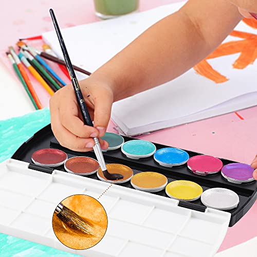 Dyvicl Glitter Metallic Watercolor Paint Set, 12 Shimmer Color Shifting Watercolors, Portable Box with Water Brush, Sparkle Watercolor Paints for Painting, Illustrating, Card Making, Coloring Books - Image 5