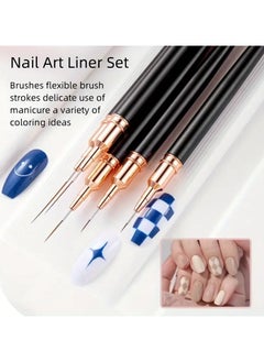 Goolsky 5pcs Nail Art Brushes Details, Long Nail Art Line Brush Manicure Gel Fine Design, Thin Nail Design Brush Set Gel Polish Painting Pen Nail Brush Nail Art Size 5/8/12/20/25mm  - Image 1