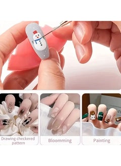 Goolsky 5pcs Nail Art Brushes Details, Long Nail Art Line Brush Manicure Gel Fine Design, Thin Nail Design Brush Set Gel Polish Painting Pen Nail Brush Nail Art Size 5/8/12/20/25mm  - Image 3