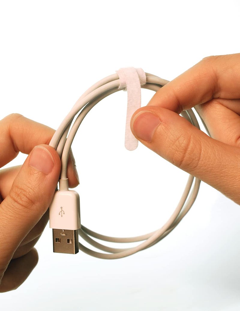 RIP-TIE Mini 1/4" x 3-1/2" Cable Tie Perfect for USB Cable, Earbud Cords, Cell Phone Cord 7 Pack White - Image 4