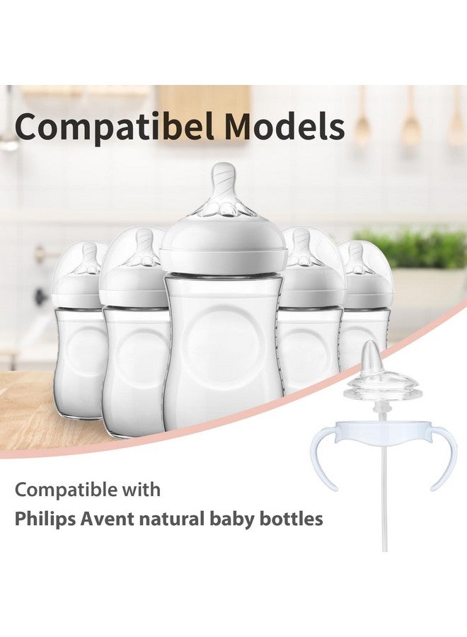Ullnosoo 4 Pack Sippy Cup Nipples Kit for Philips Avent Natural Baby Bottle, Toddler Transition Kit with 4 Soft Straw Nipple, 2 Weighted Straw, 2 Bottle Handle, 2 Cleaning Brush - Image 4